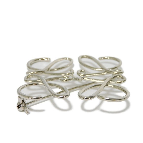 LOEWE Anagram Brooch, Brass, Silver, Windmill, Rotating, Metal, Palladium, - Picture 3 of 6